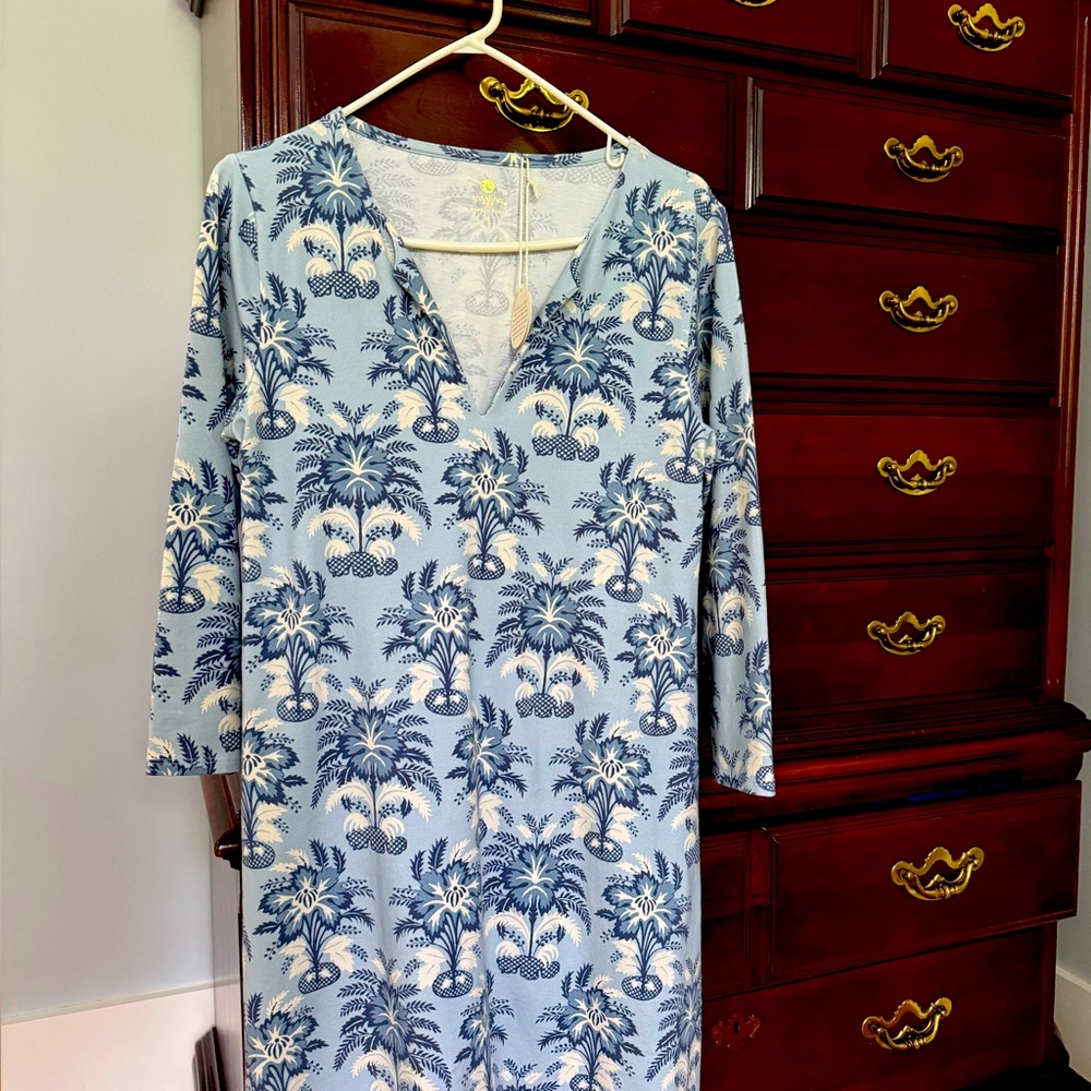 Spartina 449 Blue and White Palm Dress